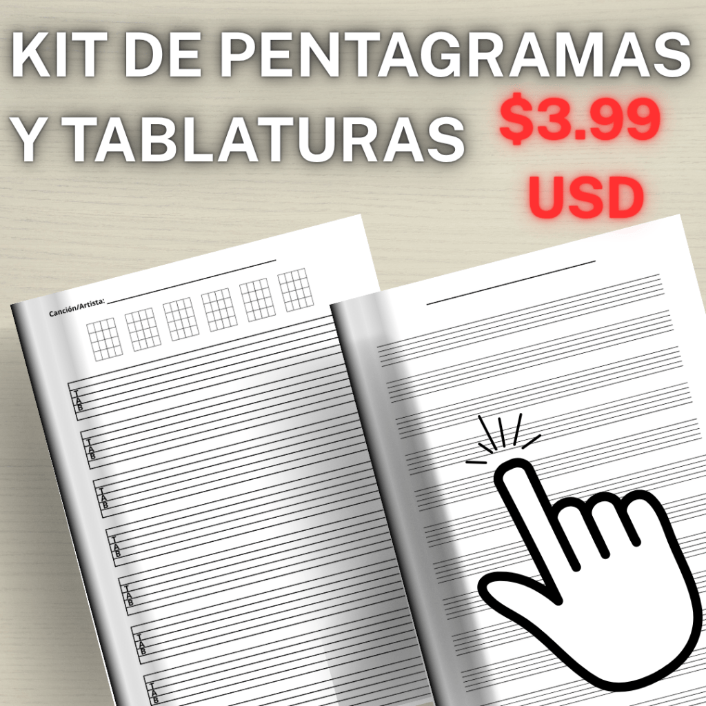 kit de pentagramas y tablaturas